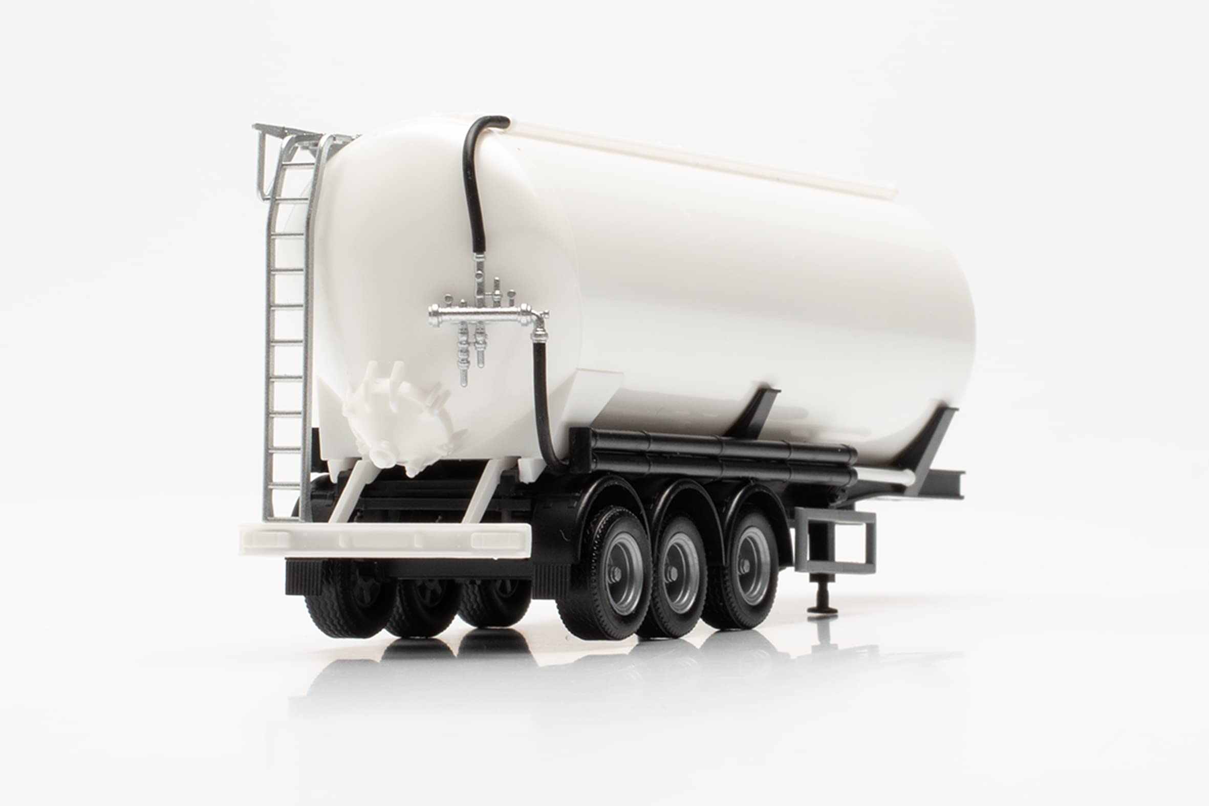 Herpa 075848-002 - Rimorchio a silo Feldbinder 42 m³, 1 pezzo, su una scala di 1: 87, da costruzione, modello in miniatura in plastica per lavori artigianali, bianco