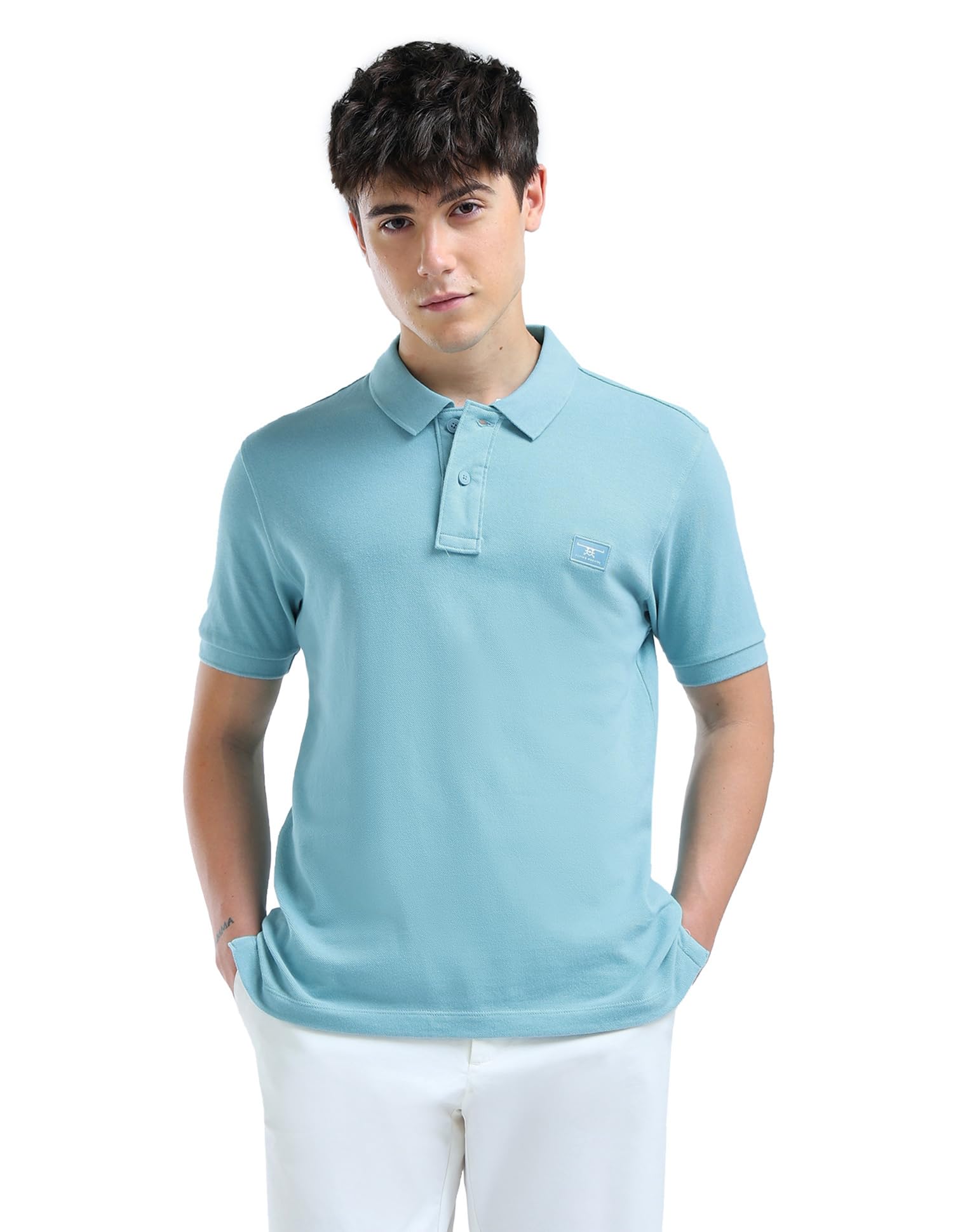 flying machine Men's Regular Fit Polo T-Shirt | Solid Pattern-picture-17