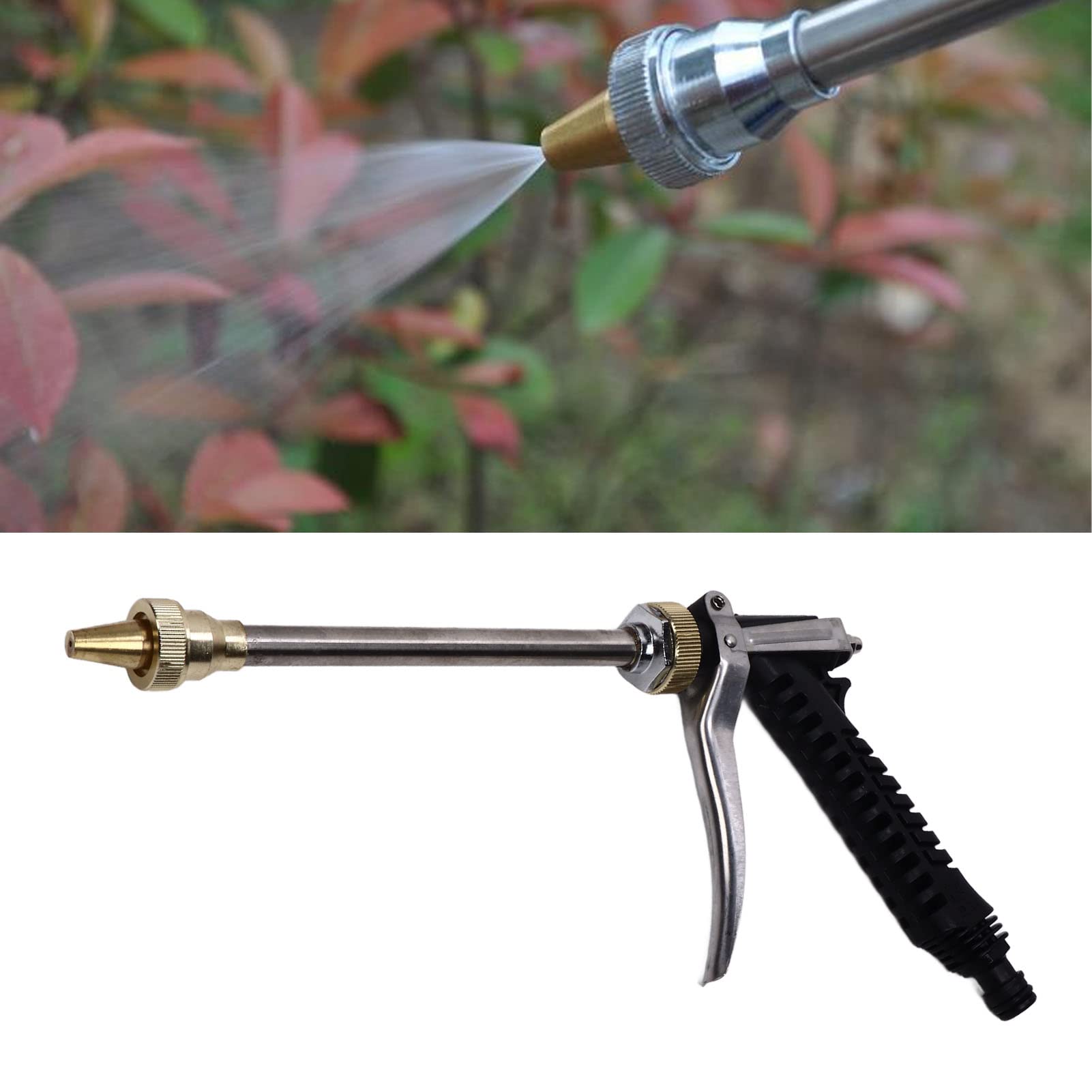 Pistola per irrigazione ad alta pressione, 12V 100W G1/2 Kit irrigatore per irrigazione per tubo da giardino con filettatura esterna Getto per spruzzatore per rondella di pulizia per lavaggio auto, ir
