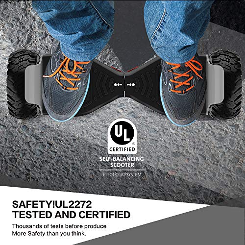 Hyper Gogo Off Road, Electric Self Balancing All Terrain Hoverboard With Built-In Speaker And Led Lights, Ul2272 Certified, 8.5 Inch, Black And White #TOP3