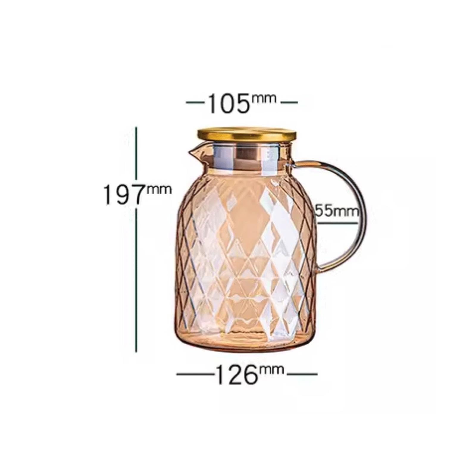 Jarra de Agua Jarras de Vidrio en Forma Diamante Gran Capacidad Jarra de Té Helado