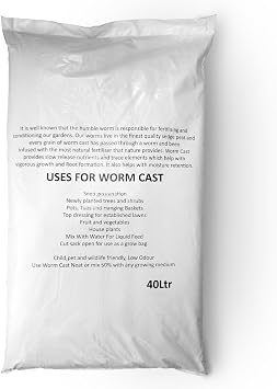Elixir Gardens | Worm Castings 100% Organic Vermi Compost/Fertiliser/Soil Improver/Potting Bio Humus | 2 Litres - 400 Litres Available | 40 Litre Bag