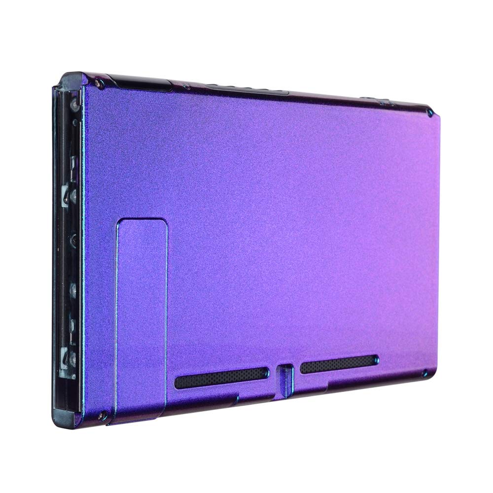 eXtremeRate Cover Posteriore Custodia Scocca DIY Case Ricambio per Nintendo Switch Console con Supporto Kickstand(Senza Console)-Camaleonte Viola Blu