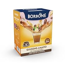 Caffè Borbone Ginseng Amaro – Senza Zuccheri aggiunti – 16 Capsule – Compatibili con macchine ad uso domestico Lavazza®* A Modo Mio®*