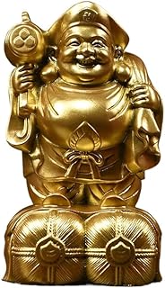 黒檀 仏像 大黒天 置物 開運七福神 ゴールド 大黒天様像 仏像 置物 開運招福 豊漁豊作 縁起物 金運 財運 風水グッズ 福徳 厄除け 無病息災 商売繁盛 プレゼント 贈り物 (8cm)