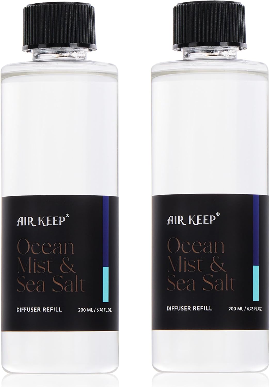 Airkeep Ocean Mist&Sea Salt Reed Diffuser Refill – 6.76 fl oz*2 – Premium Scented Oil for Home Aromatherapy – Long-Lasting Fragrance for Reed Diffusers – Perfect for Bathroom, Bedroom & Home Decor