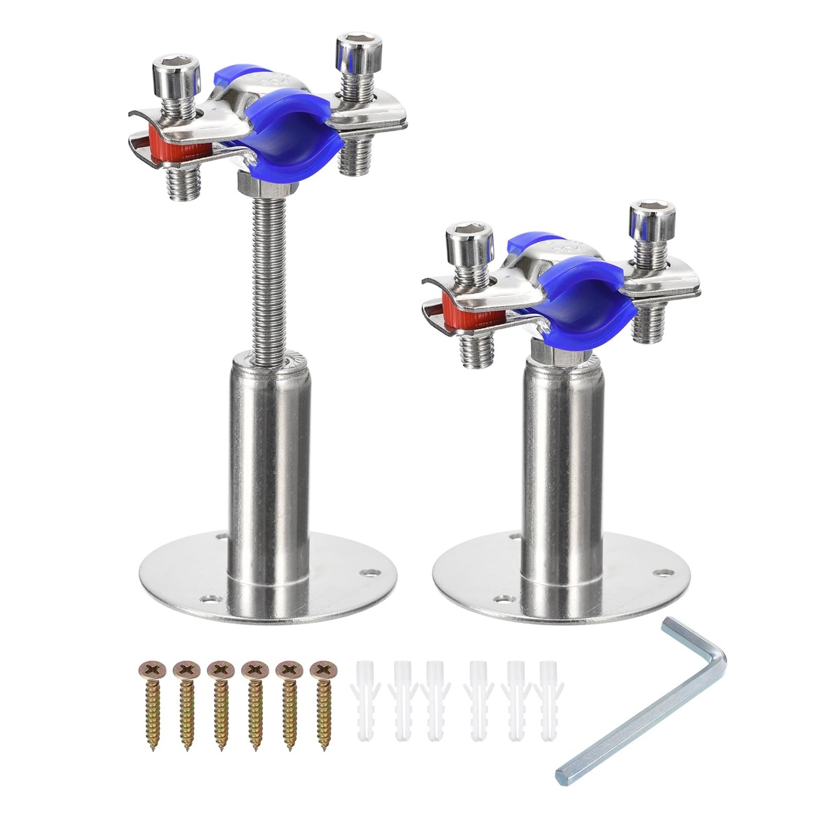 Mqfbnnp One Color Stainless Steel Pipe Supports Stainless Steel Pipe Supports Wall Mount Ceiling Bracket(38-40Mm 2Set)