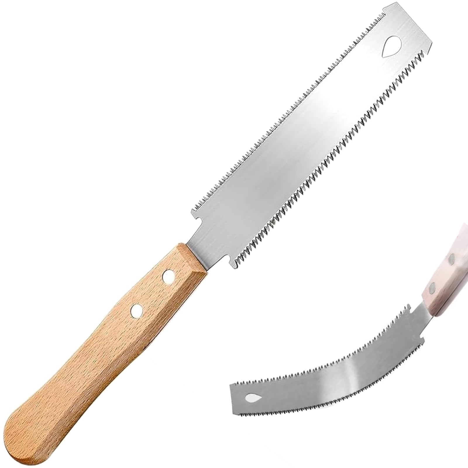 Amazleer Japanese Pull Flush Cut Saw for Woodworking Gardening Double-Edged Pruning Hand Saw