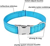 Vista 3 de Love Dream Collar reflectante para perro con hebilla de metal, collar de nailon ajustable de seguridad con hebilla de liberación rápida resistente
