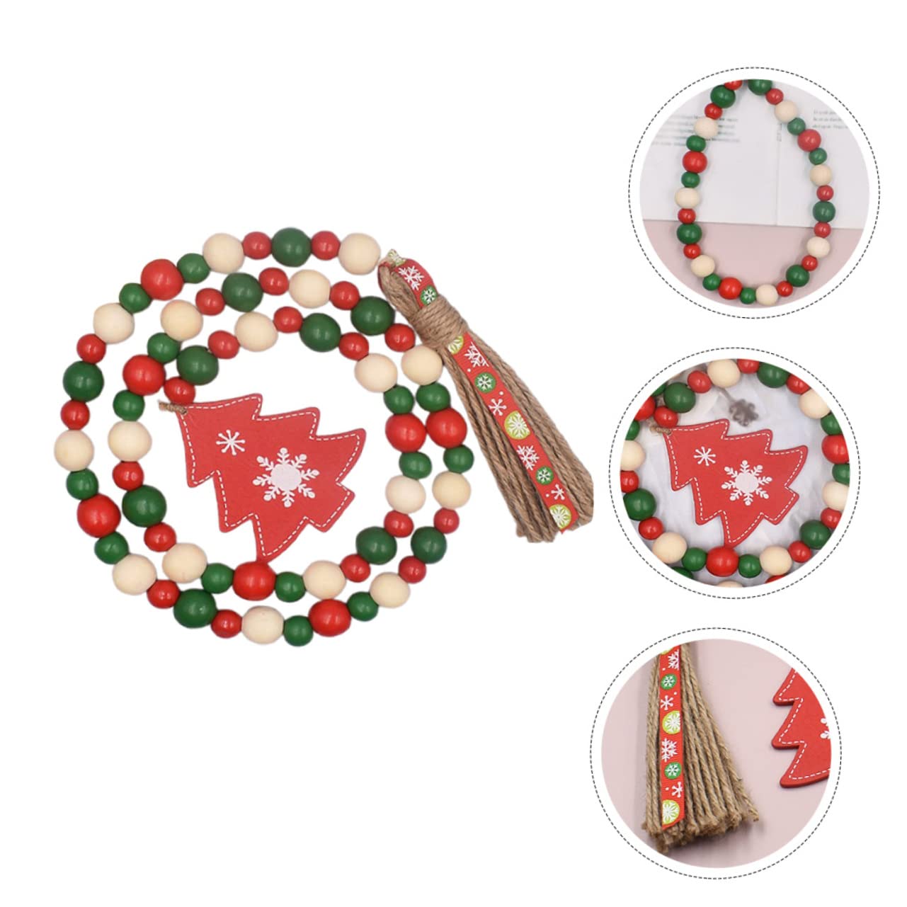 TOPBATHY 4 Stück Perlenverzierungen Weihnachtsperlengirlande Perlenquaste im Weihnachtsstil graceling Christbaum anhänger Weihnachtsgirlande Weihnachtsdekorationen Weihnachtsperlen Girlande