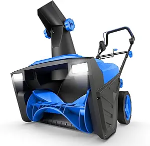 S AFSTAR Snow Blower, 20-Inch 15-AMP Walk-Behind Snow Thrower W/LED Headlights & 180° Rotating Chute, 30FT Throwing Distance, 10" Depth Clearing Path, Electric Corded Snowblower for Driveway (Blue)