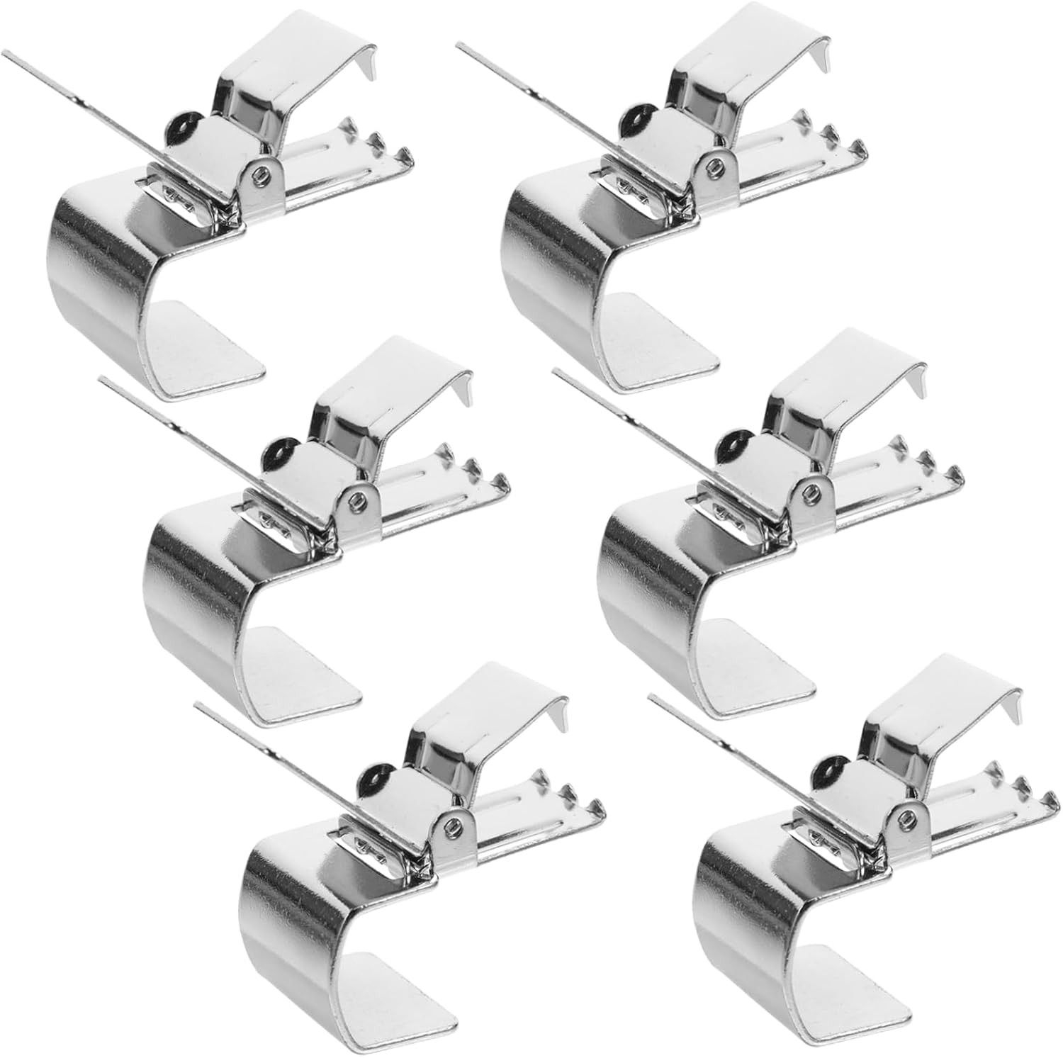 PRETYZOOM 6pcs Heavy Duty Carpet Clips Rug Hangers for Walls Curtain Clips Rings Keep Off Rug Stainless Steel Accessories
