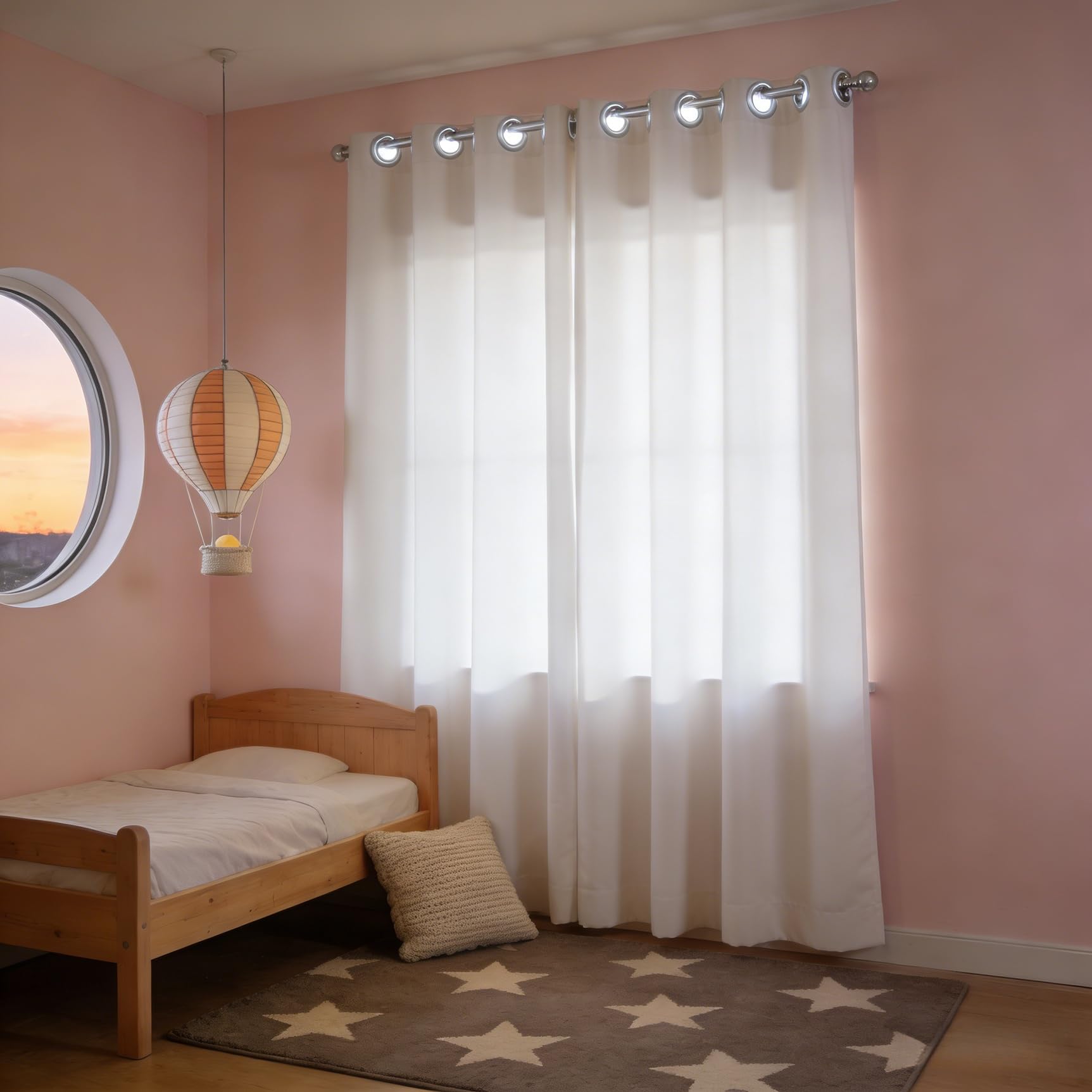 Rideaux opaque thermiques pour chambre et salon blanc 100 x 198 cm