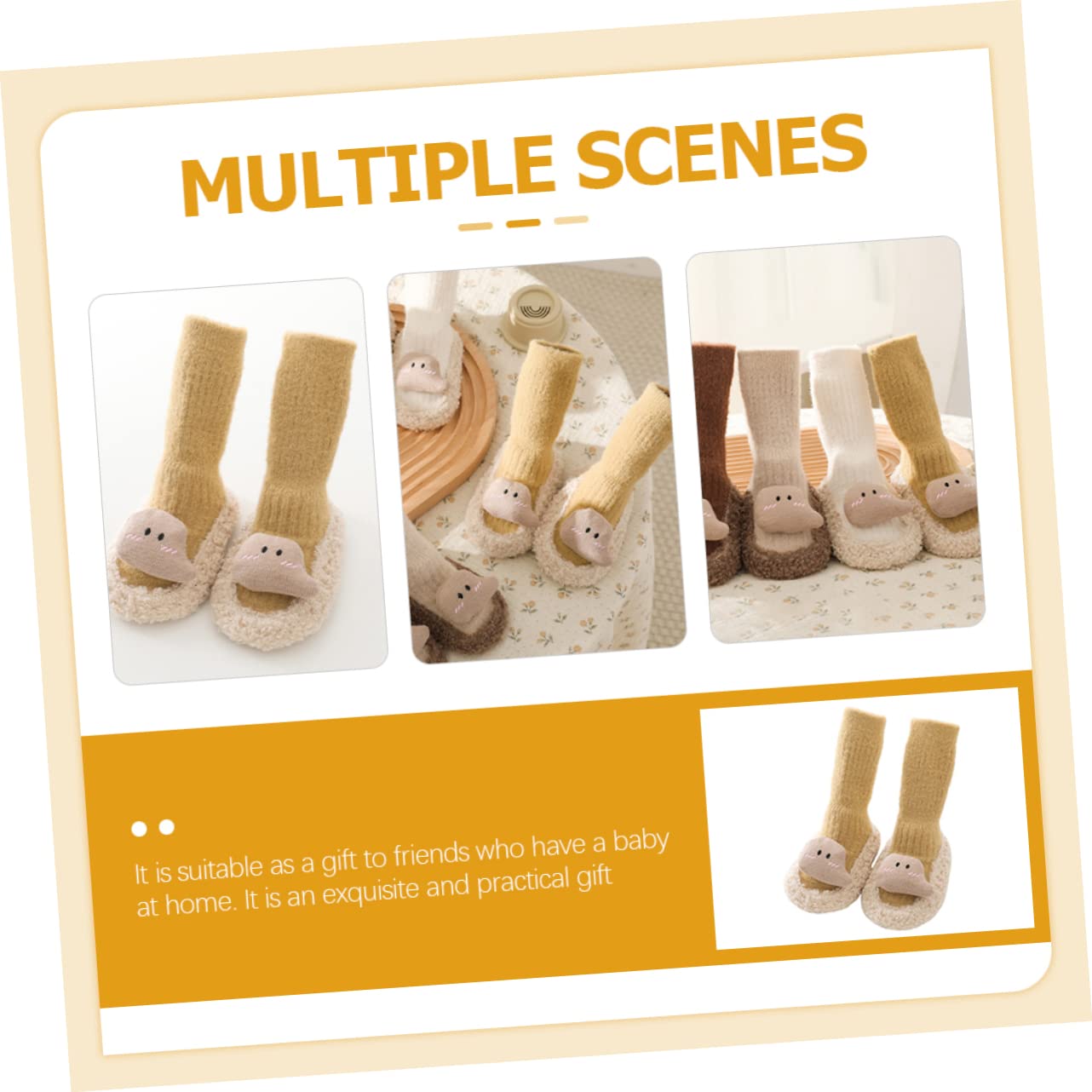 ibasenice 4pares Calcetines Antideslizantes para Bebés Diseño De Dibujos Animados Calcetines De Suelo para Niño Niña Talla Longitud De para Aprender Caminar y Uso Diario
