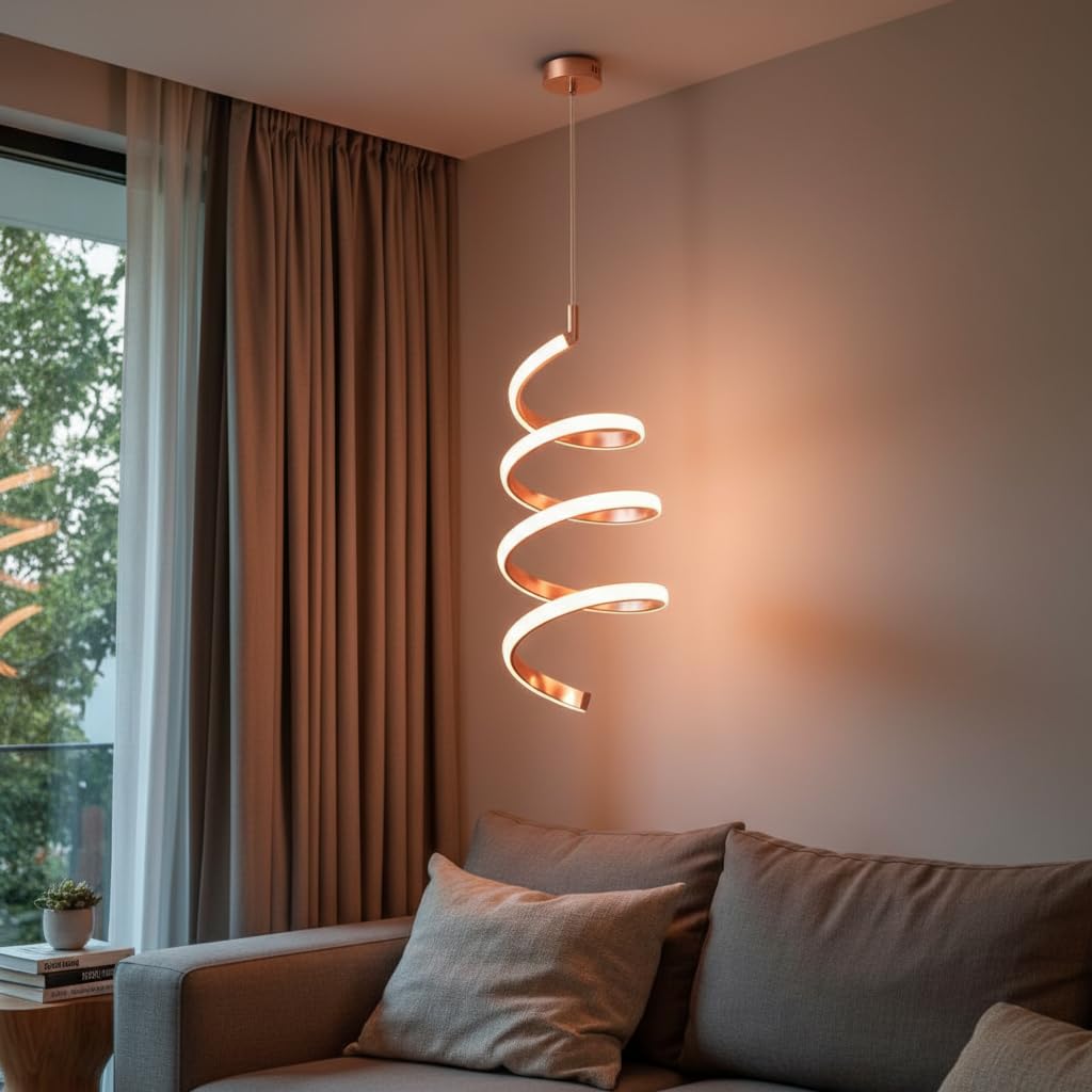BrightLyt Adjustable Spring Style LED Hanging Lights for Living Room/Bedside, Pendant Lights for Ceiling of Kitchen Island, Hanging Lights for Home Decoration/Dining Area/Cafe (Pack of 1)-image-36