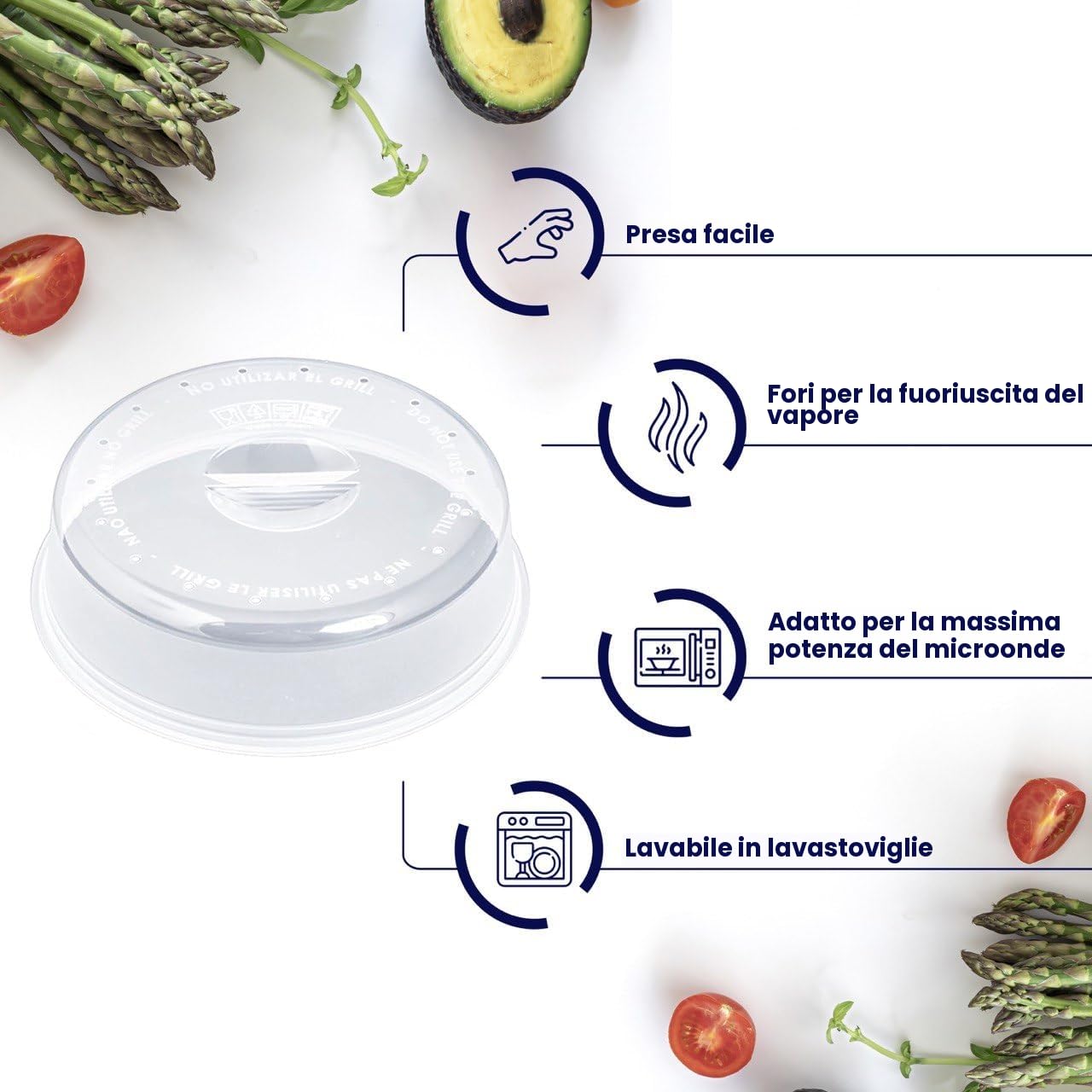 Confezione da 2 pezzi copertura per microonde 24 cm per riscaldare gli alimenti – Copertura di alta qualità per microonde – Cuffia per microonde (2 pezzi)