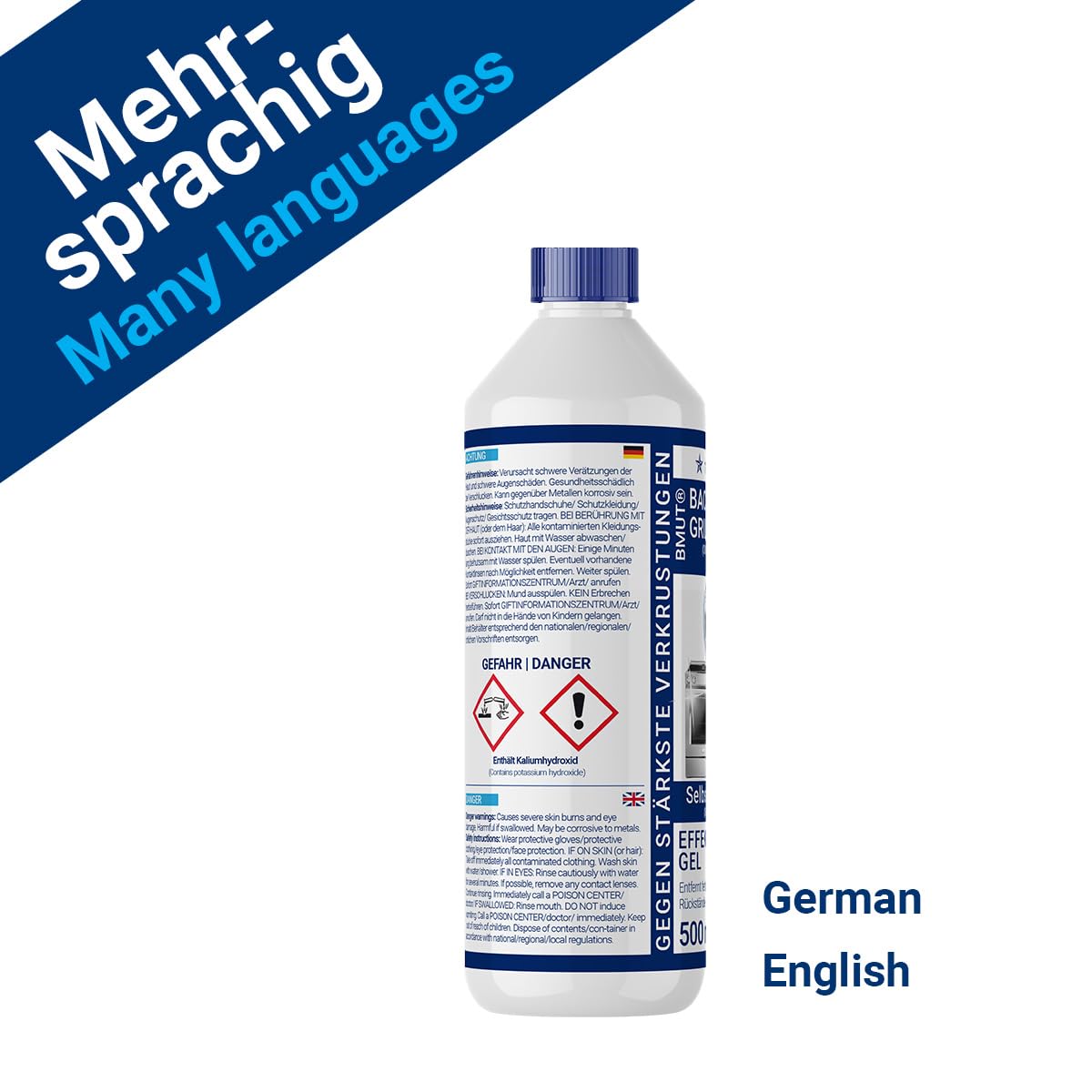 1000ml detergente per forno extra forte | con pennello | gel pasta | detergente per barbecue | contro lo sporco ostinato e le incrostazioni | autopulente (2x500ml)