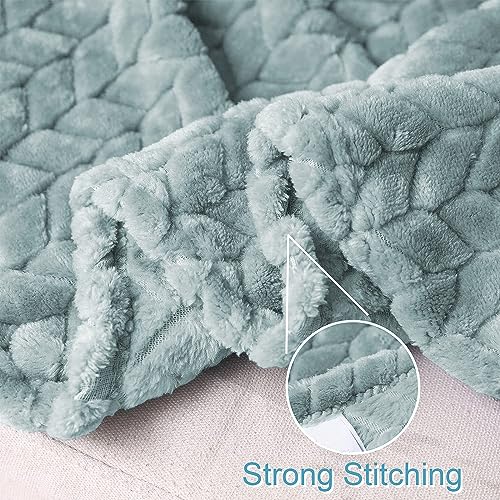 Image of Amazon Brand - Umi Premium Plush AC Blanket - Lightweight Luxurious Soft Leaf Flannel Blanket, Super Soft Cozy and Comfy for Couch - (Single - 139 x 228 CM, Light Blue)| TC - 200