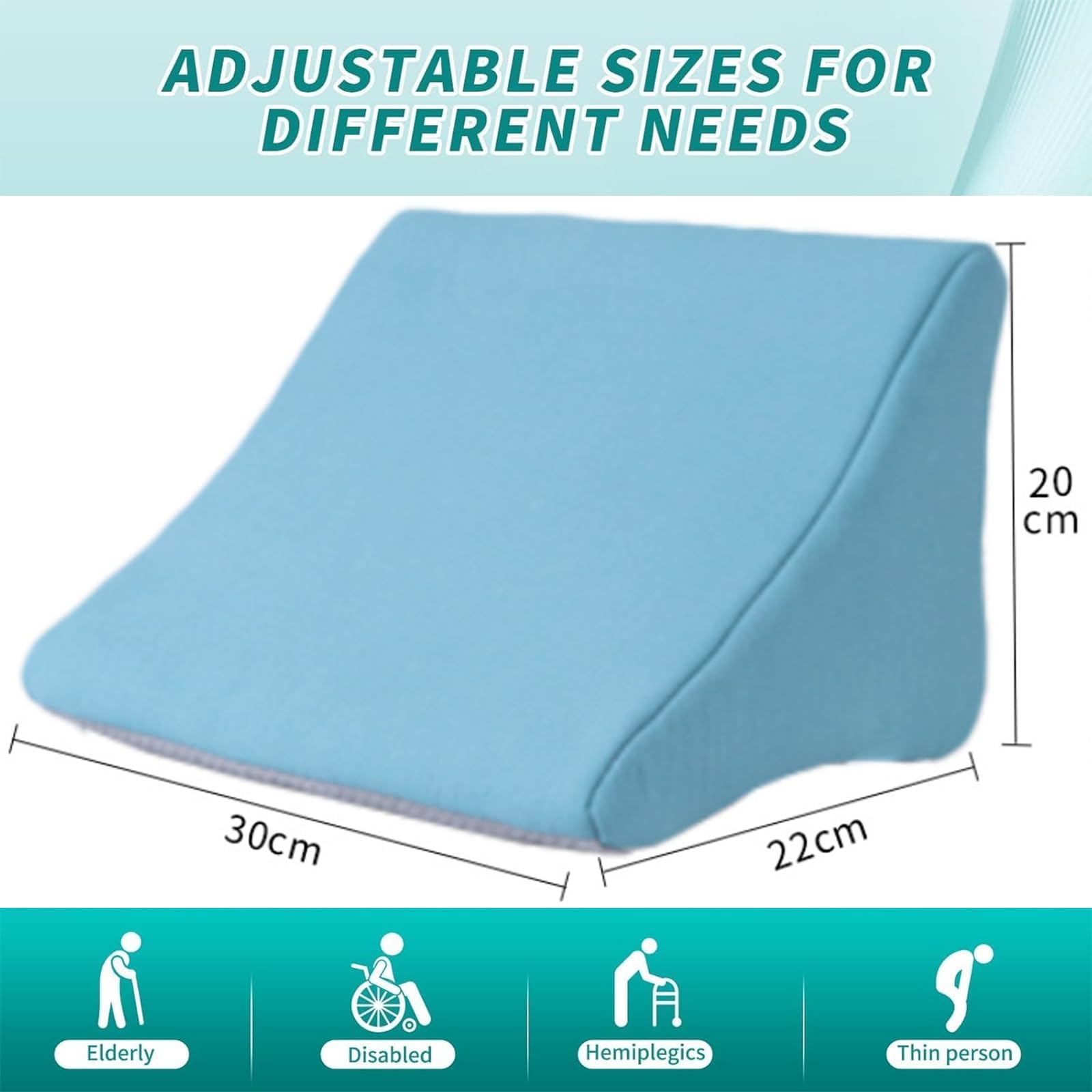 Cojín de apoyo lateral para silla de ruedas, cojín de cuña para respaldo de silla de ruedas, soporte lateral preciso, cómodo y transpirable, para personas con pérdida de control unilateral del