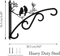 Vista 5 de Soportes resistentes para plantas colgantes al aire libre, colgadores de plantas con ganchos de acero sólido montados en la pared para interiores