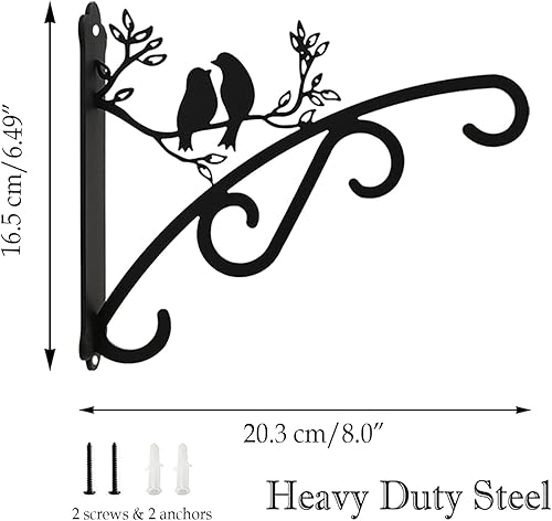 Miniatura 6 de Soportes resistentes para plantas colgantes al aire libre, colgadores de plantas con ganchos de acero sólido montados en la pared para interiores,