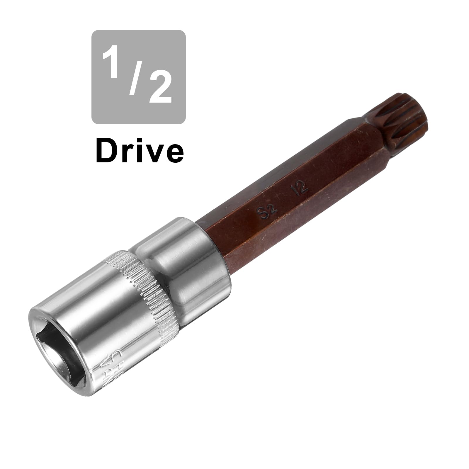 Sourcingmap 1/2" Drive x M12 (12mm) Triple Square Spline Bit Socket - Image 4