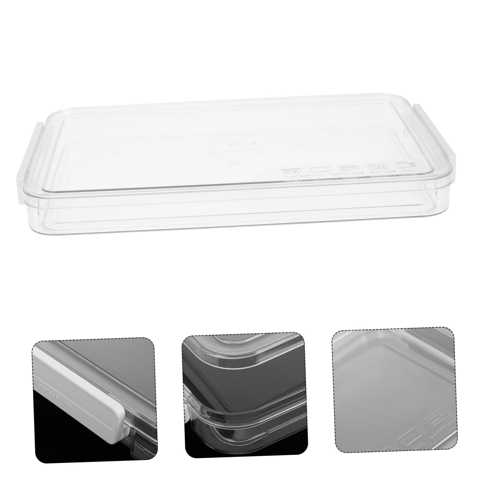 2 Stück-pack Transparente Dokumentenboxen aus Pet und Abs mit Deckel | Archivierung und Aufbewahrung, Großes Fassungsvermögen, Schlichtes Design in Weiß