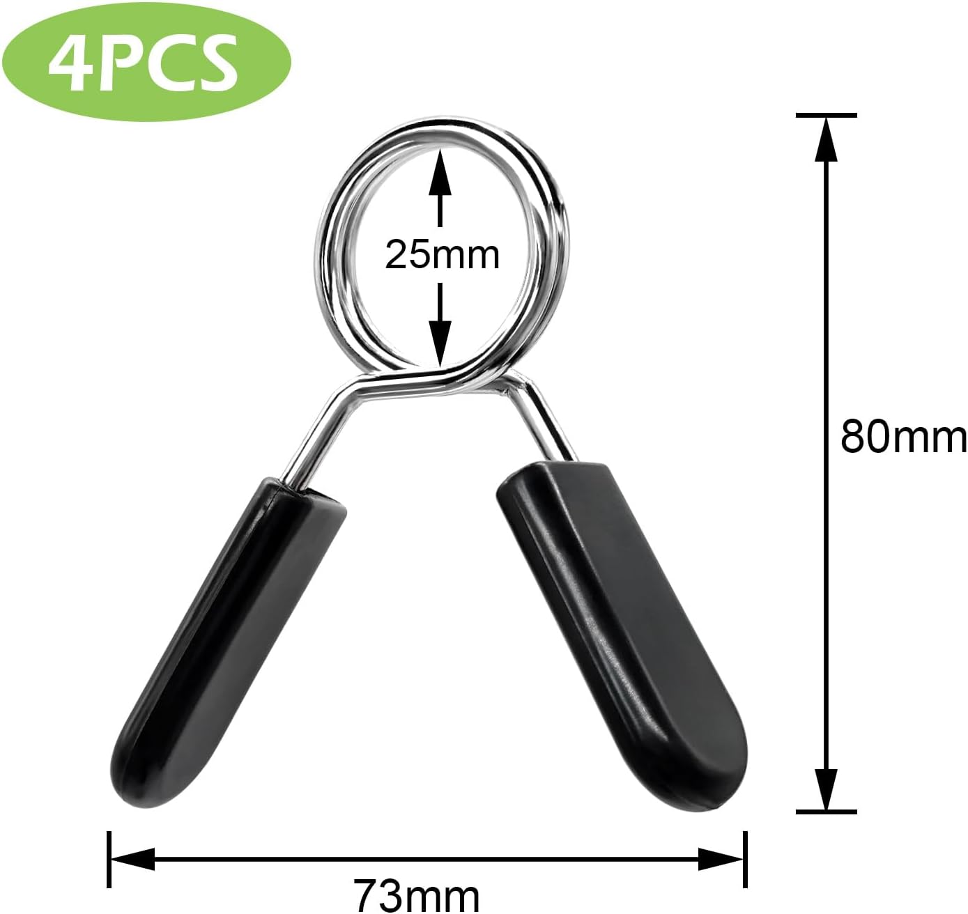 Qiuyan 4pcs Spring Collar Clips 1 inch Dumbbell Barbell Clamp Collars for Many Gym Equipments, Weightlifting Bars, Strength Training etc (25mm) 4 614LMcb0ITL. AC SL1500