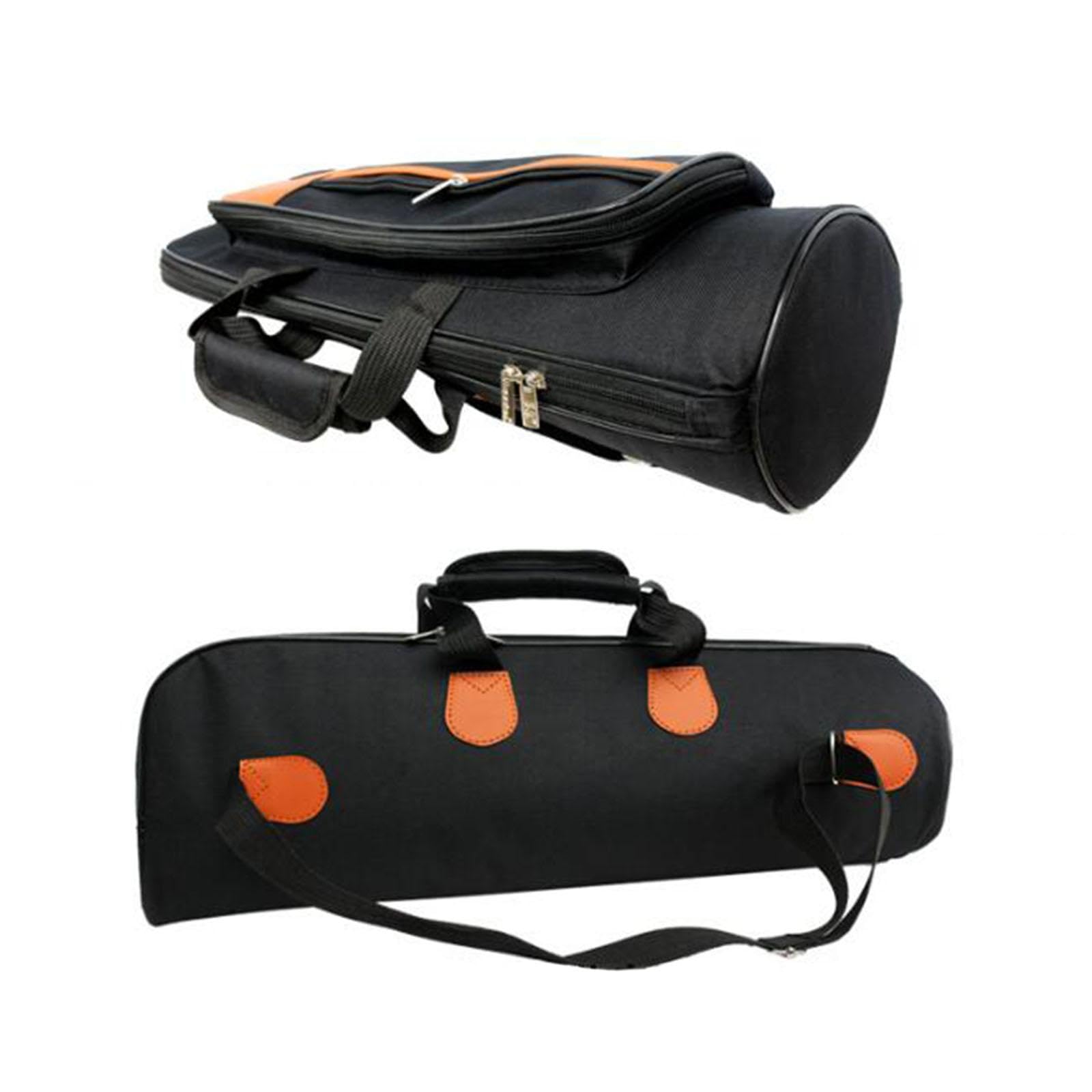 étui Instrument Musique Sac De Transport Trompette En Nylon - Double Fermeture Éclair, Bandoulière Réglable 96cm Housse Protection Trompette