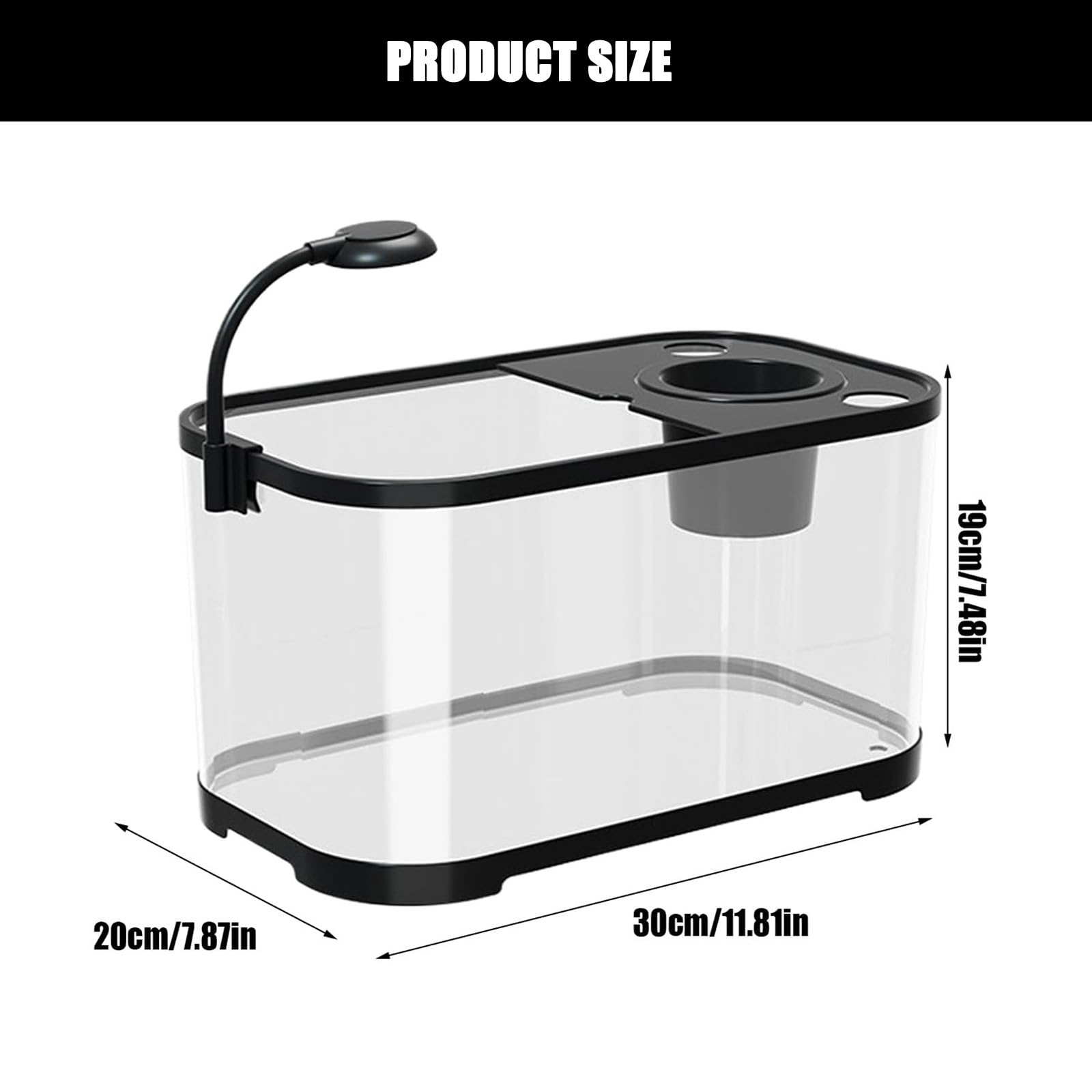 Kit per acquario con filtro e luce LED, ideale per pesci, tartarughe, rane in casa, ufficio, soggiorno
