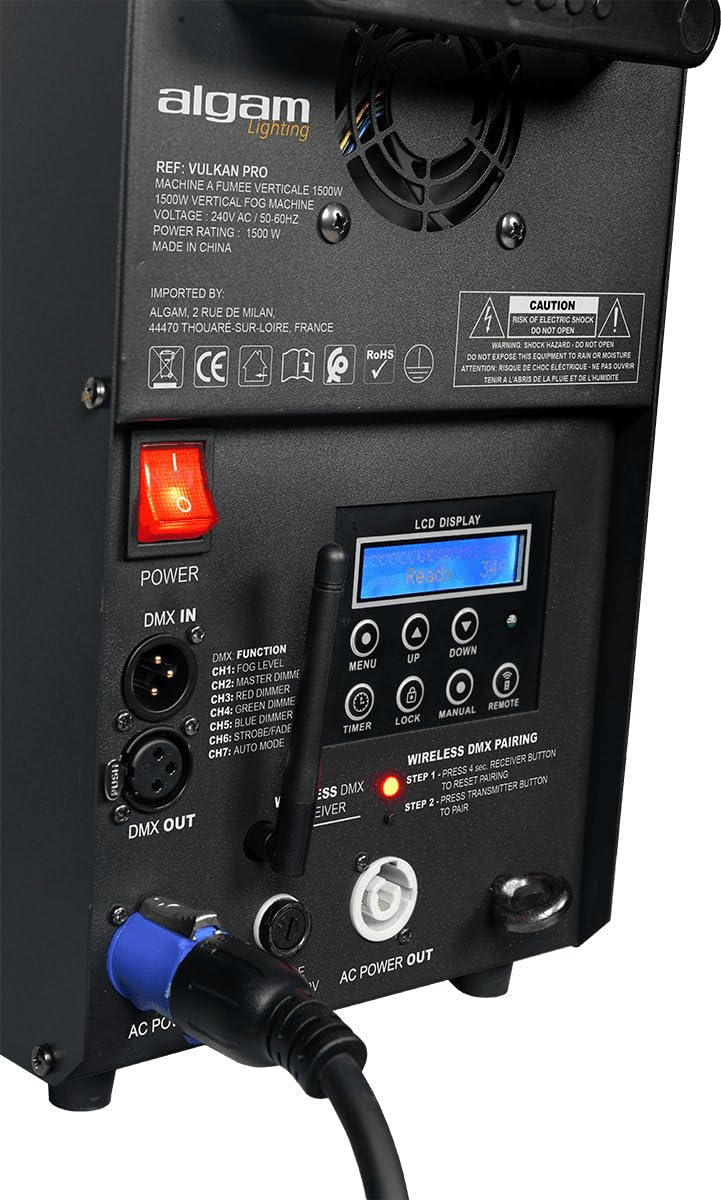 MusicalStore2005 - Macchina del Fumo Verticale/Orizzontale VULKAN PRO Effetto CO2 - Nero