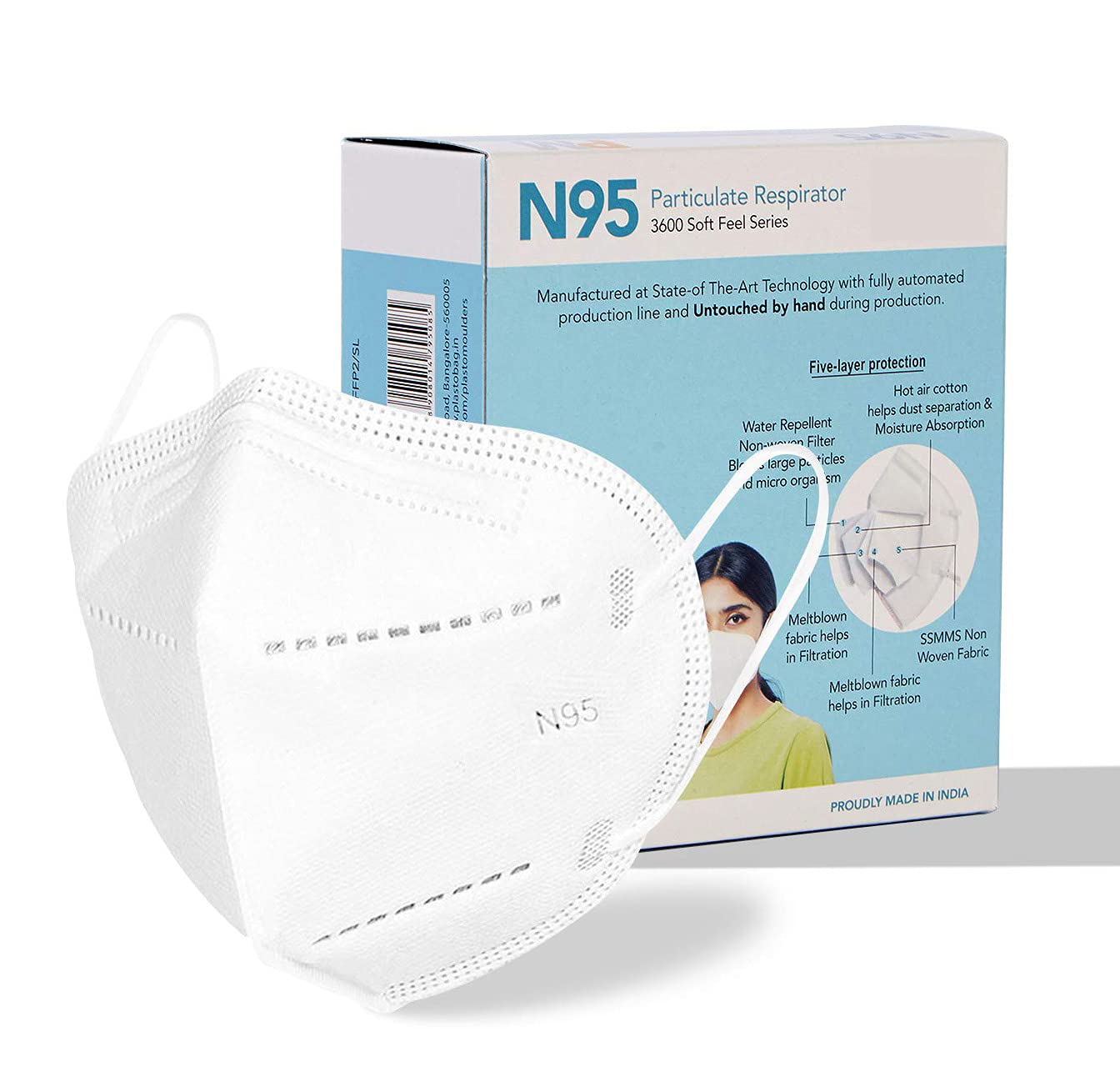 DClub Washable and Reusable N95 Face Mask,Anti-Pollution, Anti-Dust, Anti-Bacterial SITRA/CE/ISO Approved, 5 Layered face Mask.(White) (Pack Of 10) (B094DDQ4GP) Amazon Price History, Amazon Price Tracker