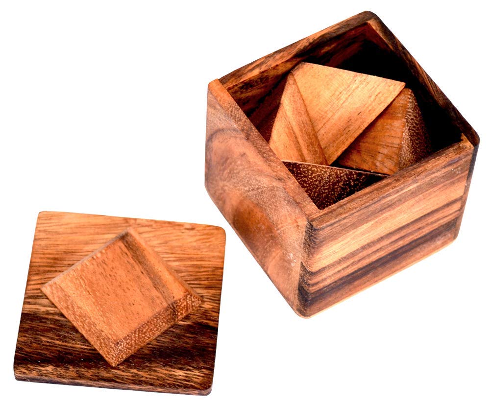 Pyramiden-Puzzle Aus Holz – 2-teiliges Knobelspiel | IQ-Test & Geduldspiel Für Groß & Klein