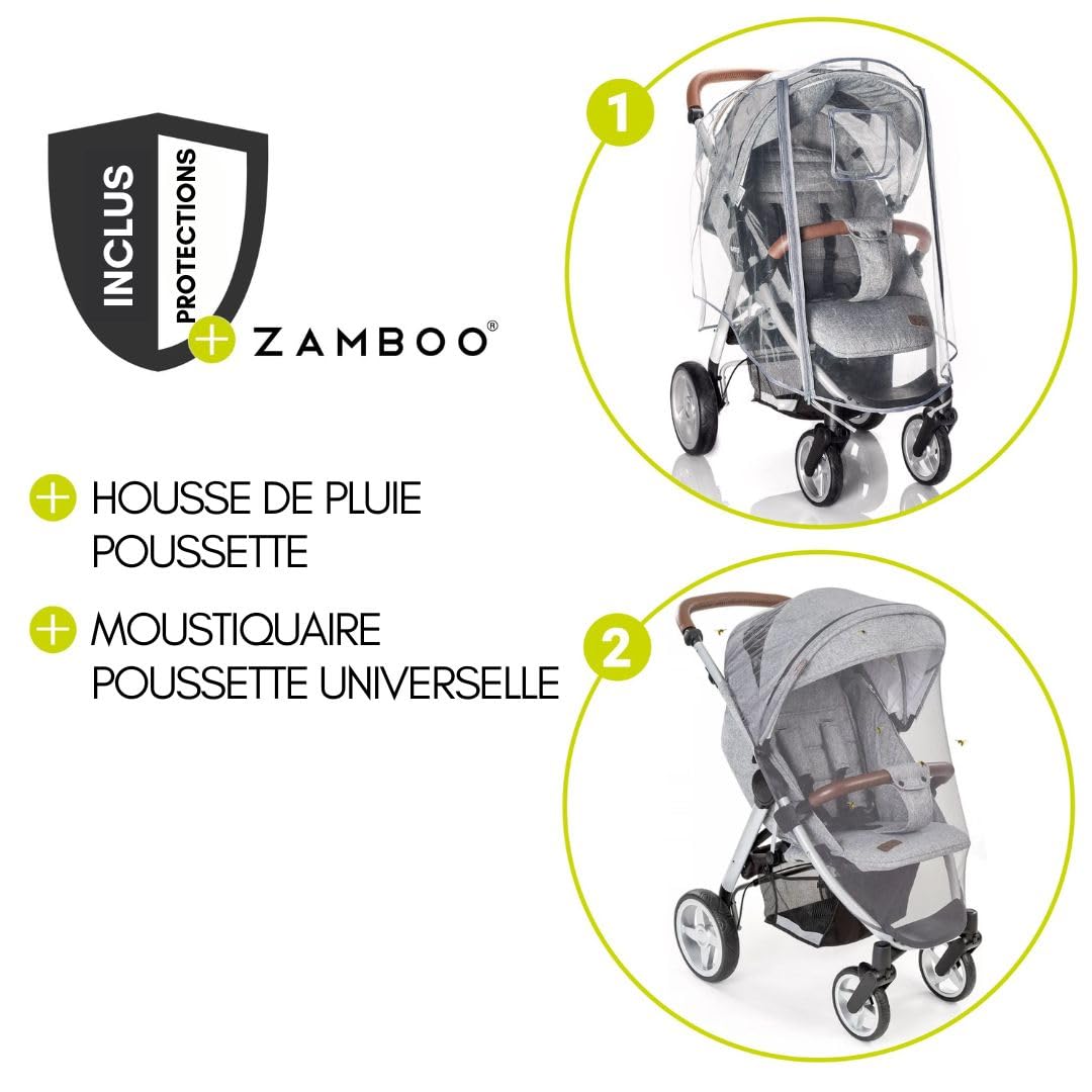 hauck Poussette Compacte Sport – Ultra-légère 5,9 kg, Pliable, Inclus Protege Pluie Poussette et Moustiquaire, Position Allongée, Grand Panier – Rouge