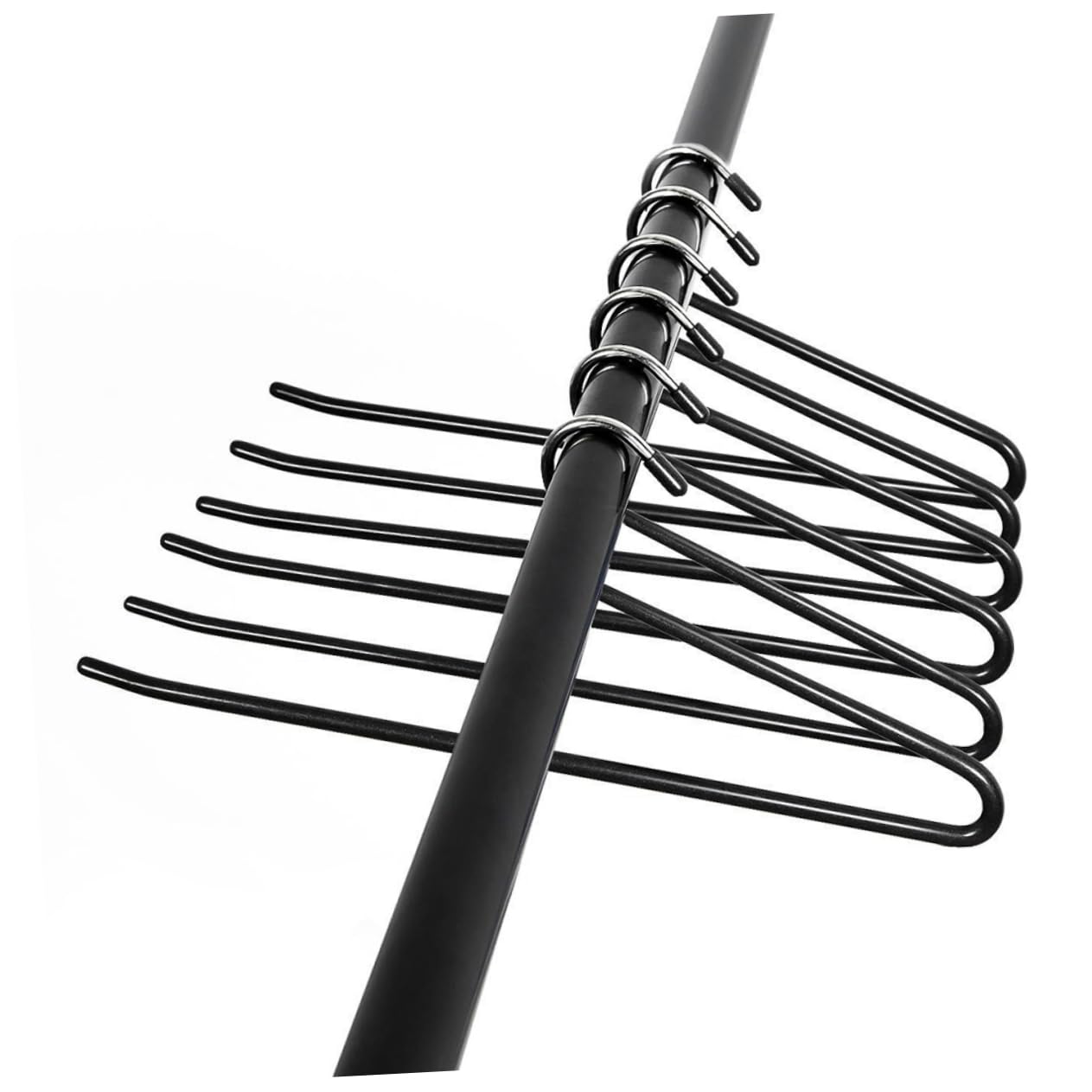 Cabilock 12pcs Non Slip Pants Hangers Heavy Duty Trousers Organizer Open Ended Design for Easy Access Space Saving Closet Storage Black