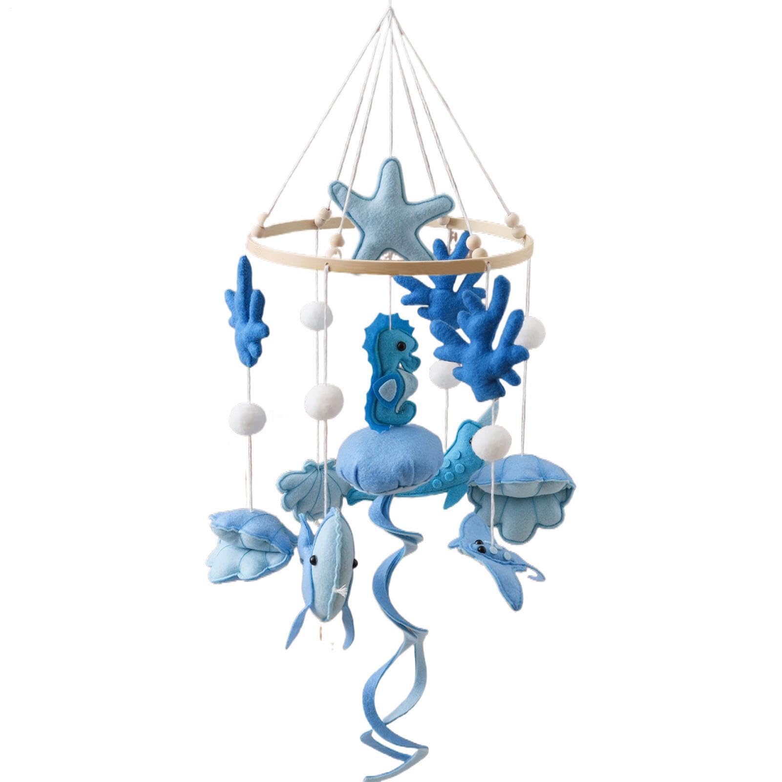 Mobile per culla da appendere al soffitto, tema marino, sensoriale | Mobile a culla fatto a mano per la cameretta dei bambini, genitori appena sfornati, box, passeggino, oggetti di scena