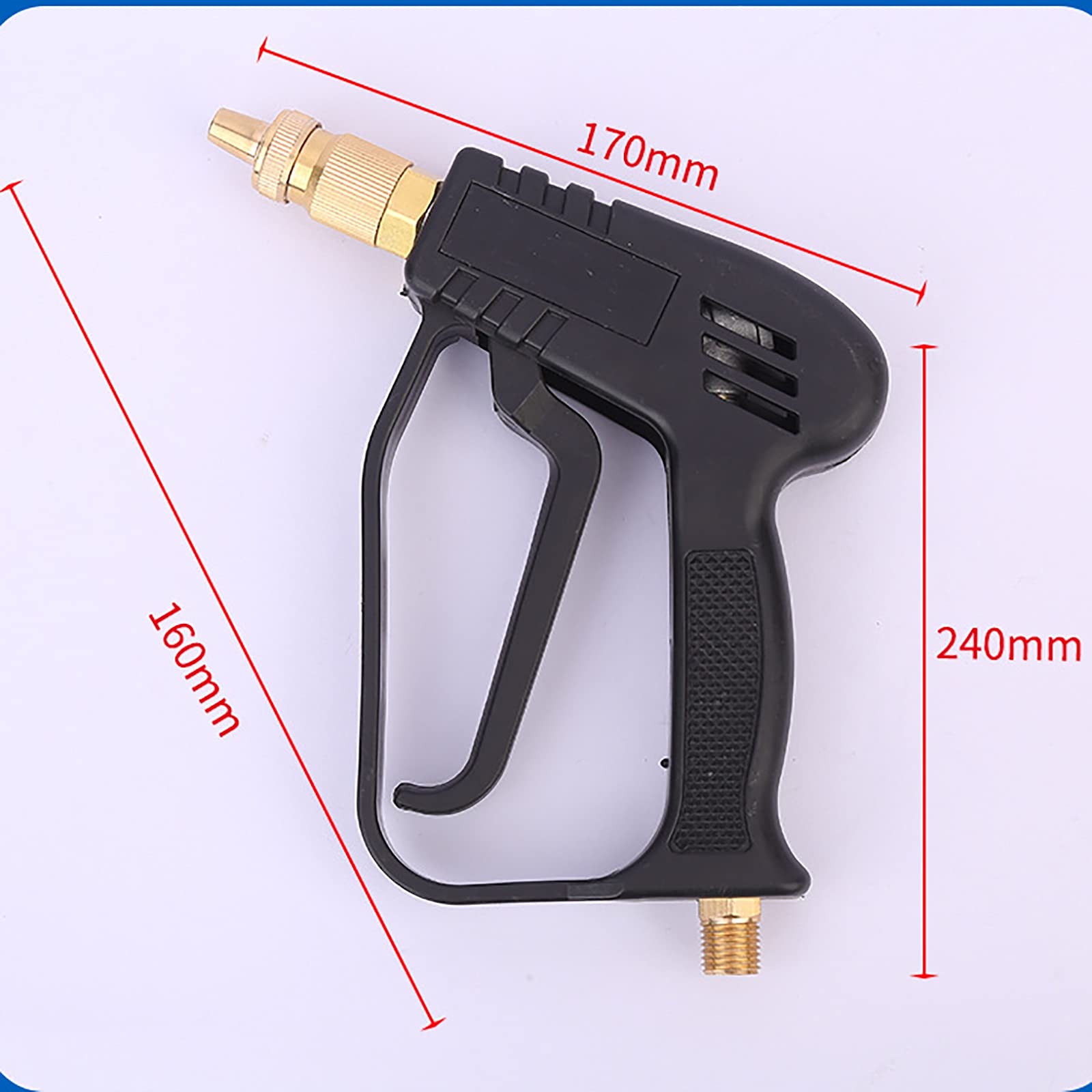 Pistola a Spruzzo per Irrigazione Maniglia in ottone Plastica Autolavaggio Acqua Pistola da giardino Giardino per la pulizia per La Pulizia Dell'irrigazione