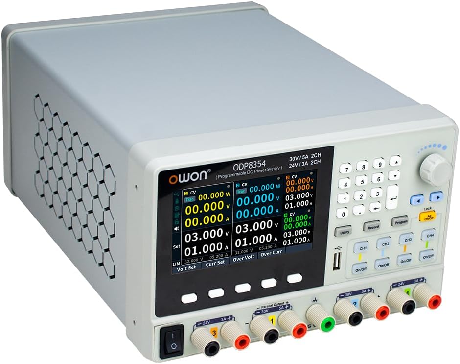OWON ODP8000 Series Programmable DC Power Supply – Multi-Channel, High Precision, USB/LAN/RS232, Low Ripple, Data Logging (ODP8353-204W30V / 5A*2 | 24V / 3A*1)