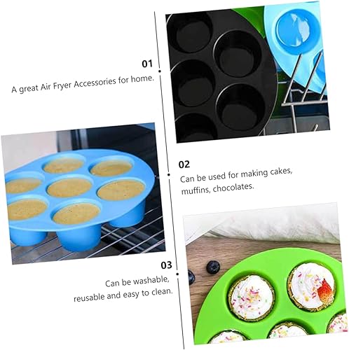 Miniatura 8 de MAGICLULU 2pcs Silicone Cake Cup Pastry Molds Silicone Baking Cups Muffin Pudding Cups Silicone Muffin Cups Muffin Cake Cups Airfryer Cheesecake Pan