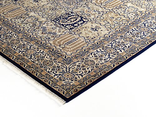 ROSHAN GHOM echter klassischer Orient Felderteppich handgeknüpft in blau-beige, Größe: 250x350 cm – Bild 4