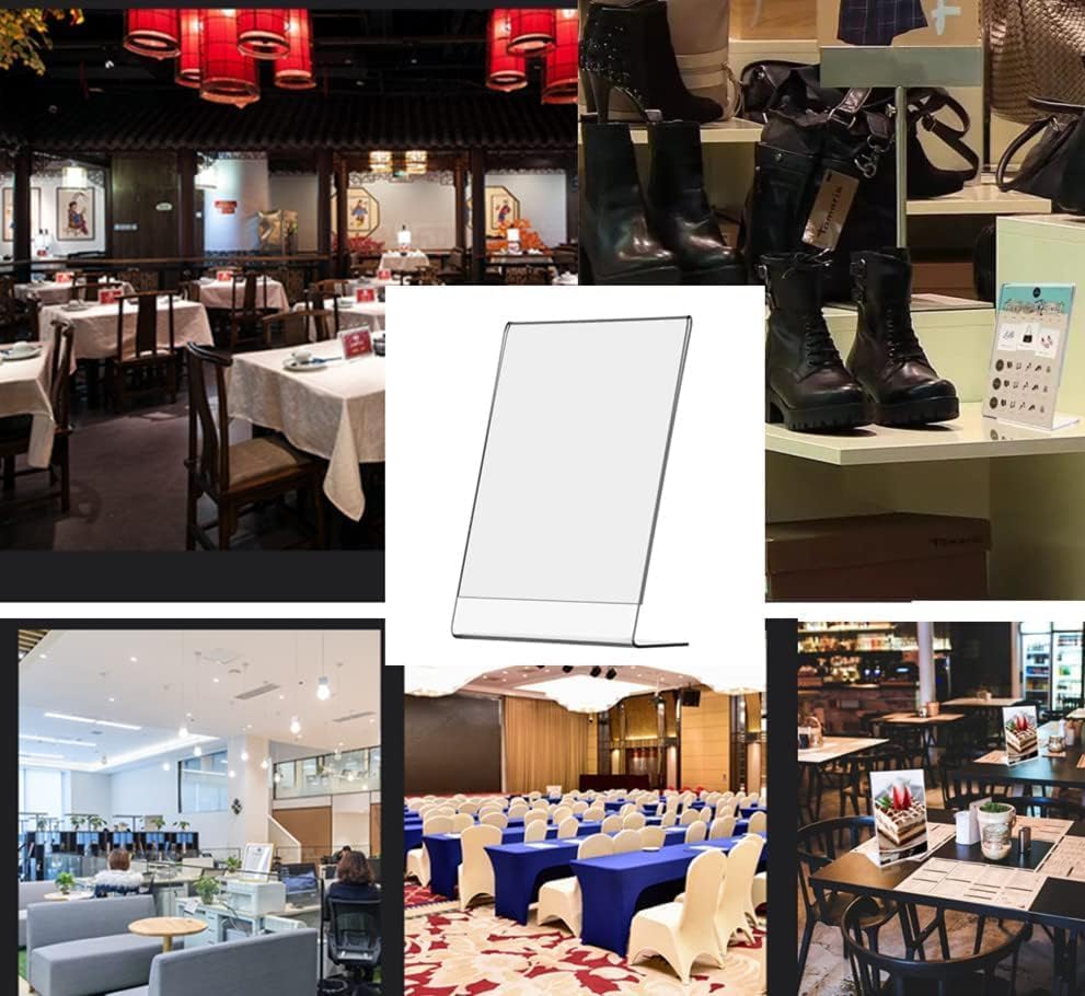 Image of FERAUAX (4 Inch Width x 6 Inch Height) (pack of 1) qr code scanner stand,Acrylic display stand, Perfect for Restaurants as food menu display , advertising display ,Table standee FOR BHIM, upi, PHONEPE, GOOGLE Pay Stand