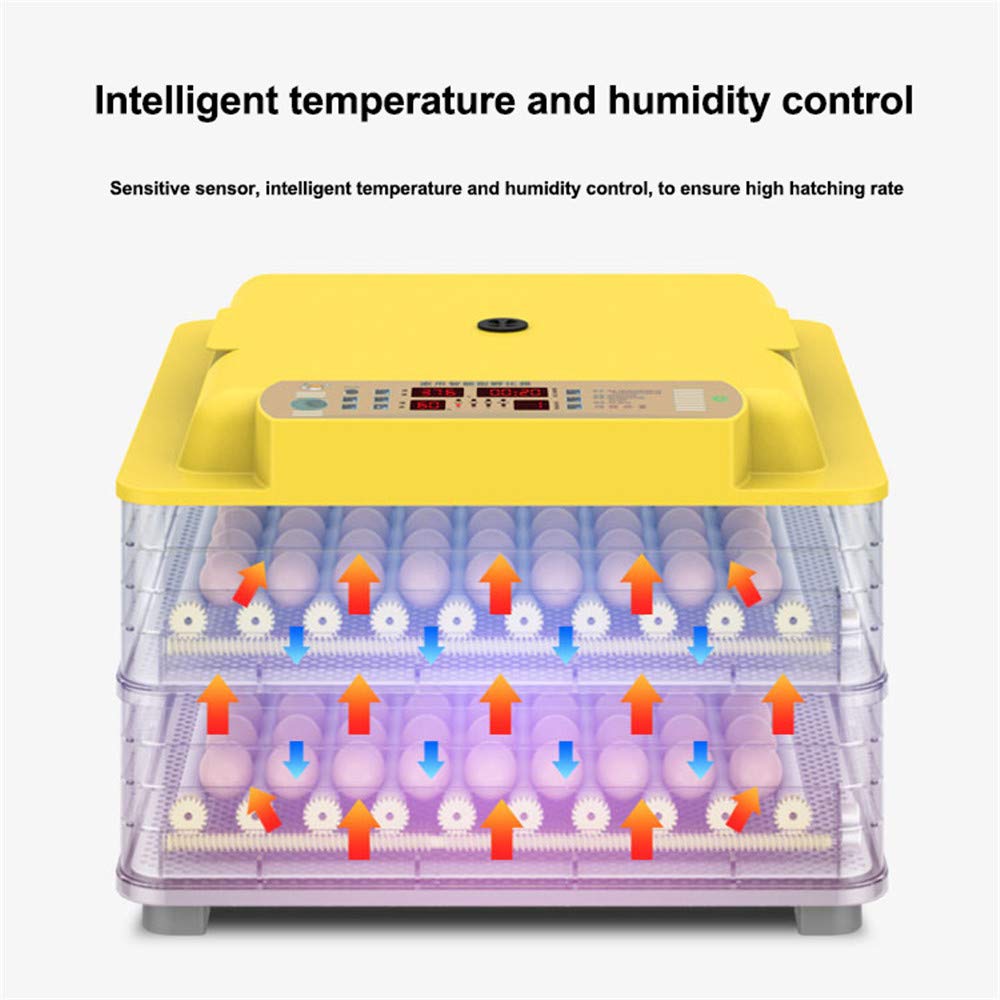 Geflügel-Inkubator, automatischer intelligenter Eier-Inkubator, vollständig digitaler automatischer Brüter mit Temperaturregelung, mit automatischer Drehfunktion, für Eier, Enteneier, Vogeleier
