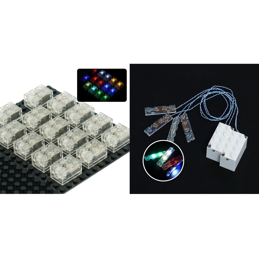 Light Up Bricks Accessories Lighting Kits, Classic Transparent LED Light Brick Pack, Compatible with Major Brands
