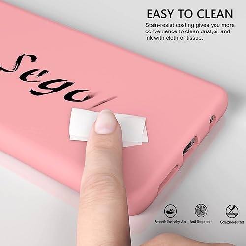 Vista 4 de E Segoi Funda diseñada para Galaxy S10 Plus de 6.4 pulgadas, S10+ de goma de gel de silicona líquida a prueba de golpes, cojín de forro de tela