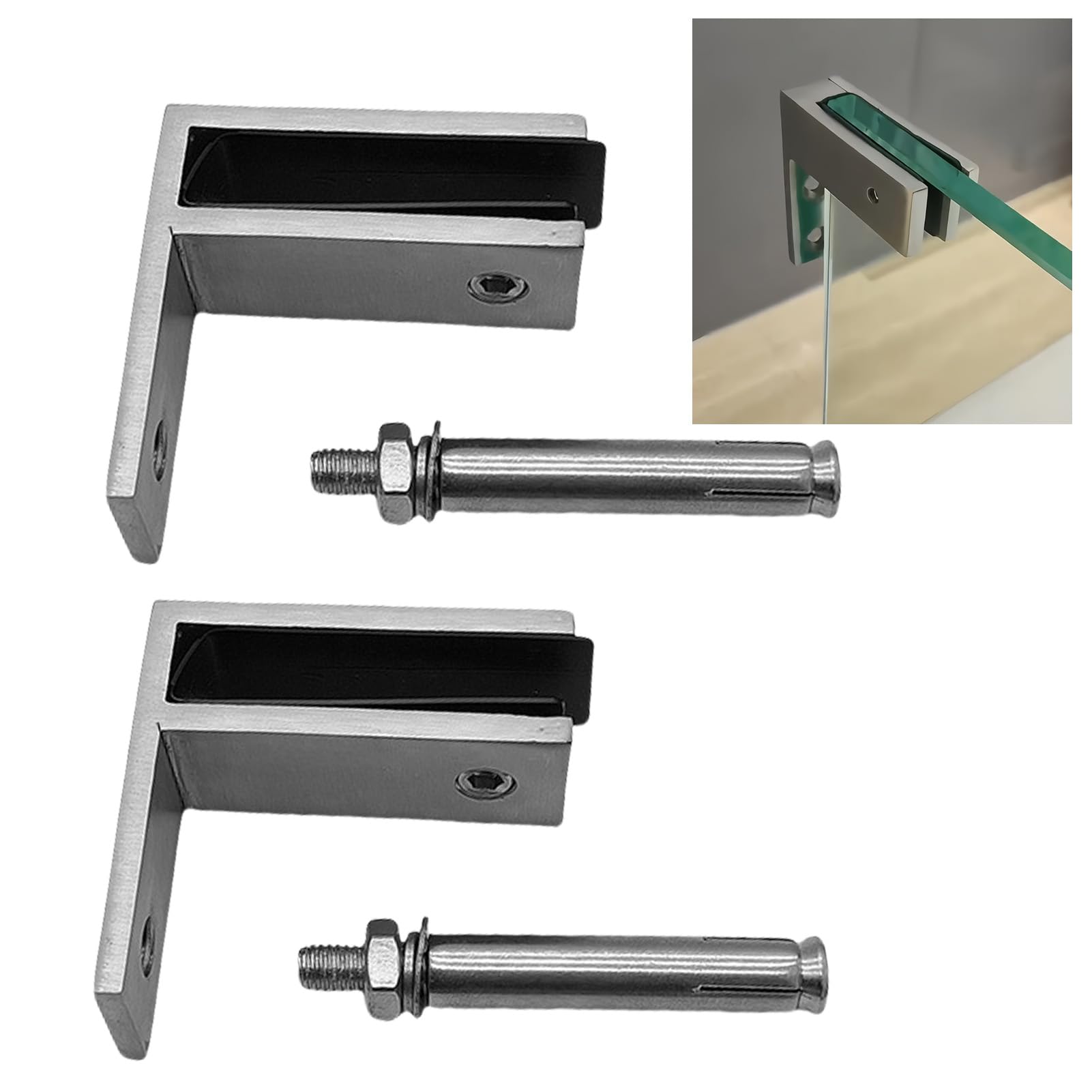 Pinza para valla de cristal con fijación de 90 grados resistente a la oxidación