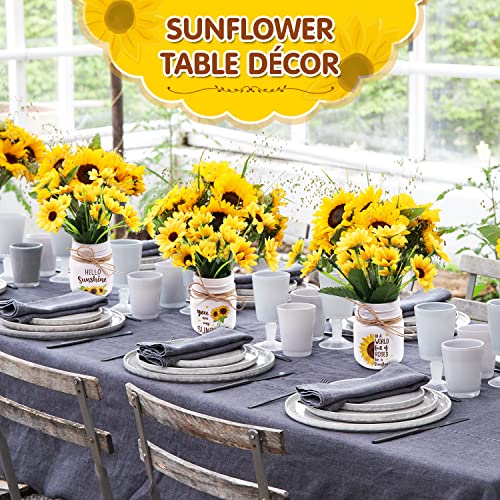 Nefelibata 3Pcs Sunflower Mini Mason Jars Sunflower Decors You Are My Sunshine Centerpiece Fall Farmhouse Tiered Tray Decors Hello Sunshine Vintage Floral Rustic Kitchen Home Decors Gift Ideas #TOP5