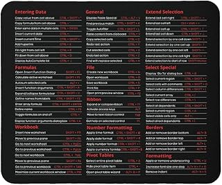 FaceYee Excel Shortcuts Mousepad Mouse Pad Mouse Mat Desk Accessories Decor 240x200x4mm Color:Excel Shortcuts