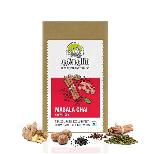 Iron Kettle Masala Chai  Té Assam CTC prémium mezclado con especias naturales para un sabor dulce fuerte y picante. Procedente exclusivamente de