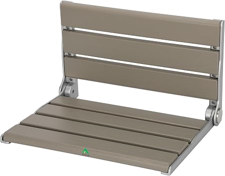 Wall Mounted Shower Seat - 16IN Shower Benches for Inside Shower with 400LB Capacity, Fold Down Shower Seat for Elderly, Disabled & Pregnant Women, Non-Slip Grey Shower Chair, [2026 New Upgrade]