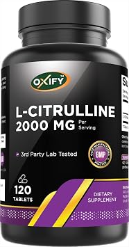 Oxify L-Citrulline 2000 mg | 120 Tablets | Gluten-Free, Non-GMO | Supplement Made in USA